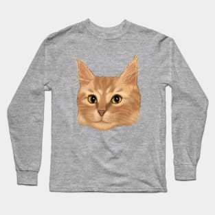 Orange Tabby Cat Portrait Long Sleeve T-Shirt